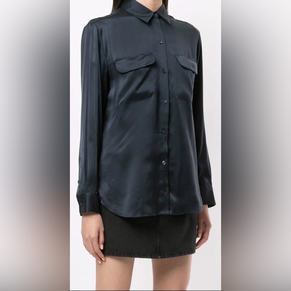 Equipment Black Satin Shirt